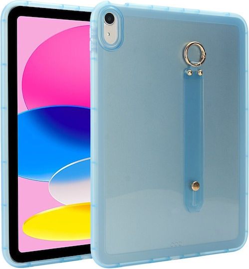 Silikon Hülle Mit Armband Für Handgelenk Halbdurchsichtig Hellblau Apple iPad 10,9" (2022) / iPad 11" (2025)