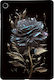 Silikon Hülle Schwarz Rose Samsung Galaxy Tab A9+/Tab A11+