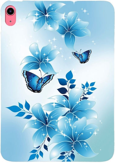 Silikon Hülle Blau Schmetterlinge Apple iPad 10,9" (2022) / iPad 11" (2025)