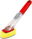 Plastic Cleaning Brush with Handle for Dishes Red