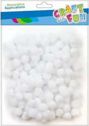 Craft Fun Διακοσμητικά Πομ Πομ 120szt/1cm Biel Cf Pbh 12/144