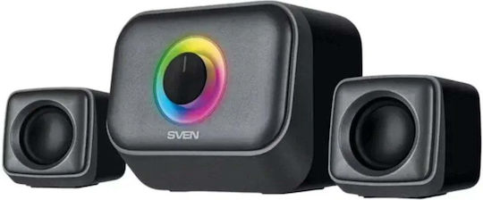 MS-G32 Wireless Computer Speakers 2.1 with RGB Lighting and Bluetooth 13W Black