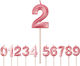 Number 2 Candle Flippy Diamond Model 5 X 3.4 Cm Pink