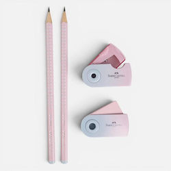 Faber-Castell Kinder Schreibwaren-Set mit Bleistift, Spitzer und Radiergummi 4 Stück
