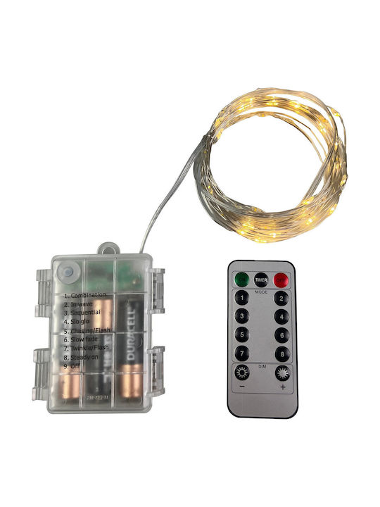 Domoletti Wasserdichte Lichterkette Beleuchtung LED 5m mit 50 Lampen Warmweiß