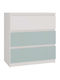 Chest of Drawers Wooden Malwa with 3 Drawers White 70x40x75cm