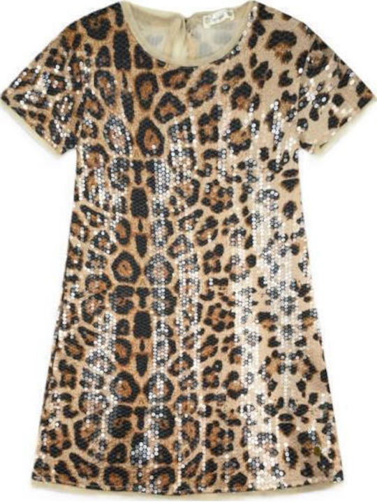 Boutique Mädchenkleid Tierdruck Leo