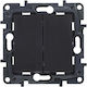 Legrand Niloe Step Recessed Wall Switch Double Without Frame Aller Retour Black