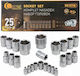 Forsage Ratchet with Sockets 1\4" & 1\2" 25 Pieces