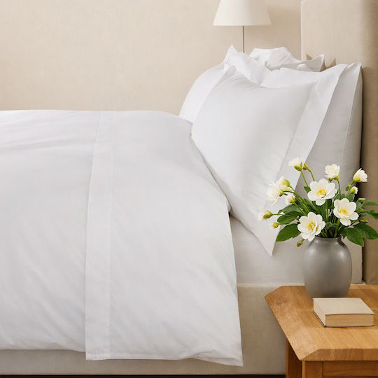 Fitted Sheet Phaedra 100% Cotton 144tc White 125x200+40cm