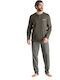 Relax Anatomic Pijama bărbătească de iarnă în carouri verde-oliv