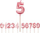 Number 5 Candle Flippy Diamond Model 5 X 3.4 Cm Pink