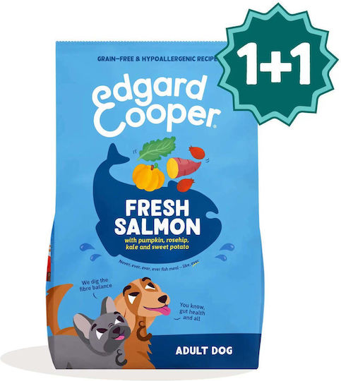Edgard Cooper 2x0.7kg Ξηρά Τροφή Σκύλων χωρίς Σιτηρά με Σολομό, Ψάρια και Λαχανικά
