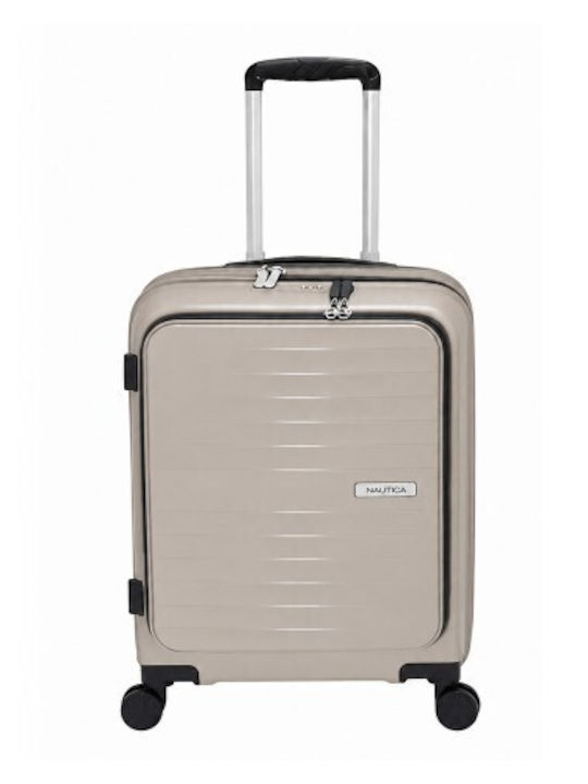 Nautica Valiză de Călătorie de Cabină Rigidă Bej cu 4 Roți Înălțime 55cm