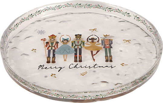 Zaros Christmas Glass Plate Nutcrackers 24.5cm