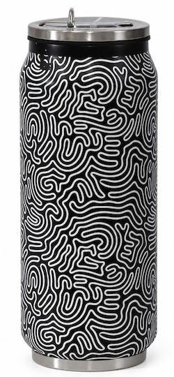 Sidirela Sidirela Thermosflasche Rostfreier Stahl 400ml Schwarz-Weiß