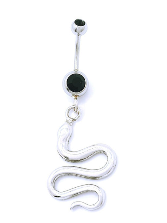 PS Silver Piercing pentru buric din oțel negru