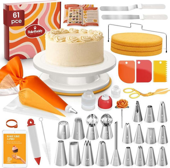 Set Pungi de patiserie Metalic 27.9cm 61 bucăți