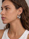 Bold Arch Silver Chunky Earrings Silver Large Hoops Stainless Steel
