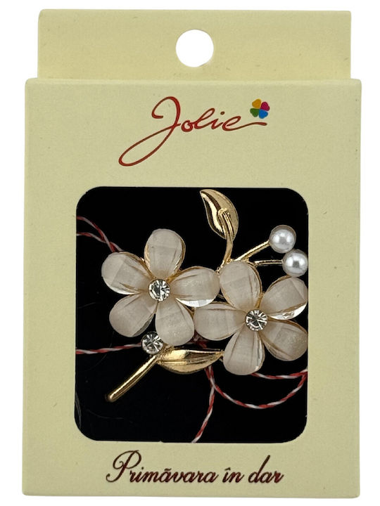Brosa Medie Martisor Jolie Multicolor Dimensiune Brosa 5 Cm Material Metal Model Floare