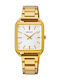 Seiko Women's Battery Watch with Steel Bracelet Gold