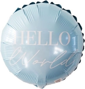 Unique Folien Luftballon Mini 9 Hello Hellblau Light Blue 23cm