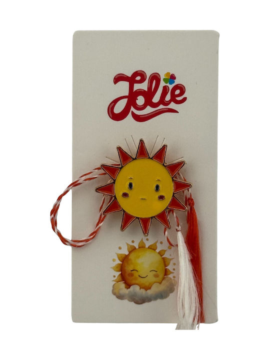 Martisor Pentru Copii Jolie Material Metalic Ambalaj Din Carton Design Brosa Dimensiune Aproximativ 2x2 Cm Model Soare Multicolor