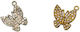 Metalică Fluture Strasuri 18mm X 21mm 0518078 Include 50 Buc Argint