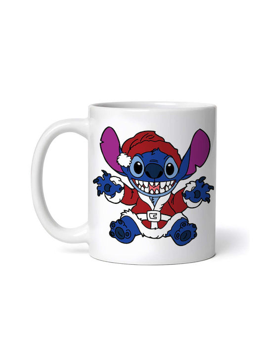 Cană Ceramică De Crăciun Lilo And Stitch Îmbrăcat Ca Moș Crăciun Modele Populare 330ml Cu Personalizare