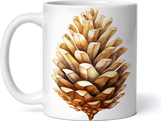 Golden Christmas Tree Cone Χριστουγεννιάτικη Κούπα Κεραμική Δεντράκια 330ml (με Προσωποποίηση)