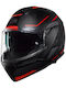 SUV GT Touring Pro Schwarzes Rot Motorradhelm Flip-Up ECE 22.06 Gewicht (+/-50 gr) mit Sonnenblende