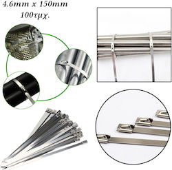 Metallic Cable Ties 150mmx4.6mm In Silver Colour 100pcs 113870 Metallic Cable Ties 150mmx4.6mm In Silver Colour 100pcs 113870