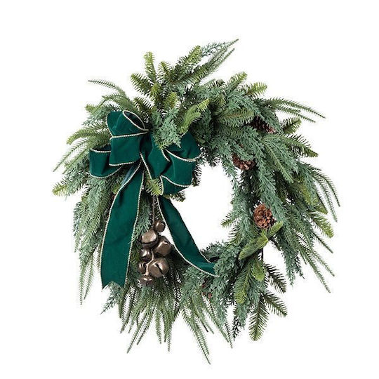 Eurolamp Christmas Decorative Fabric Wreath with Diameter 71cm Green