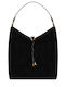 Damentasche Schulter Handtasche Wildleder Schwarze 8T026-1-Schwarz
