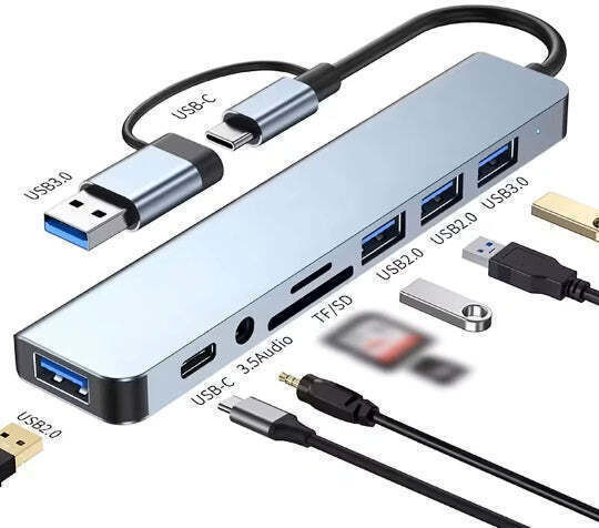 8-Port USB 3.0 Hub with USB-C Connection