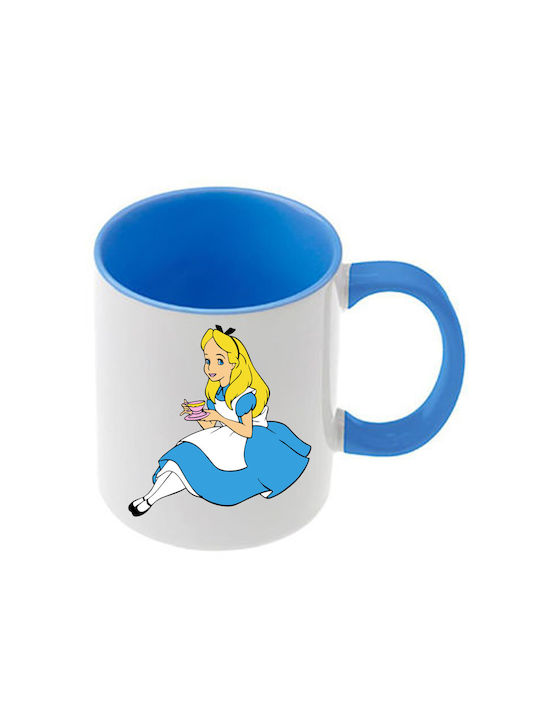 Alice Blaue Tasse Mit Griff Innen
