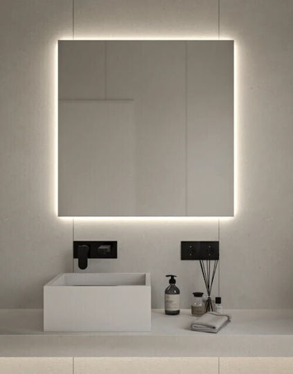 Ορθογώνιος Καθρέπτης Μπάνιου Led Αφής 50x60cm