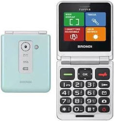 Brondi Flipper Dual SIM Κινητό με Κουμπιά Green Water Metal