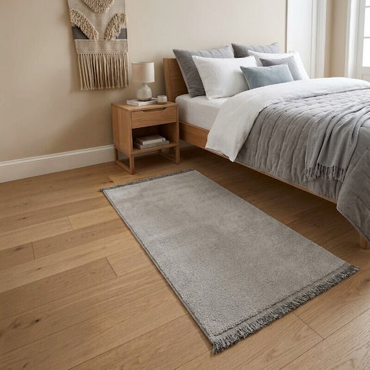 To megalo pazari Schlafzimmer-Teppichsets Shaggy Grau TMP-5336 3Stücke