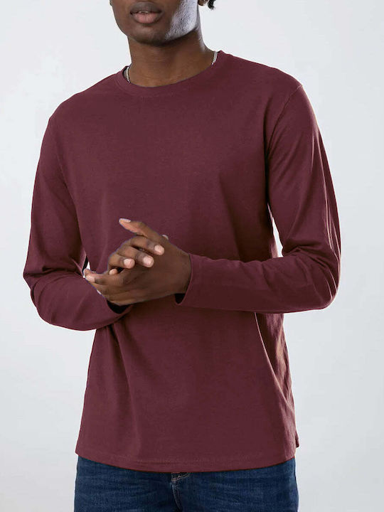 Ansin Long Sleeve Burgundy Blouse