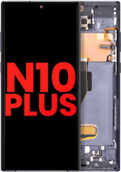 OLED модул с рамка Samsung Galaxy Note 10 Plus 5G aftermarket Plus Aura Черен