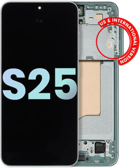 Oled Montage Rahmen Samsung Galaxy S25 5G Unser & Internationaler Service Pack Minz
