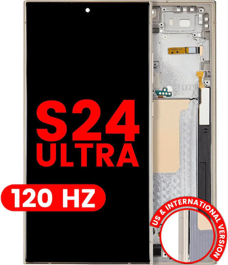 Oled Assembly Frame Samsung Galaxy S24 Ultra Us & International Version Aftermarket Plus 120hz Titanium Yellow