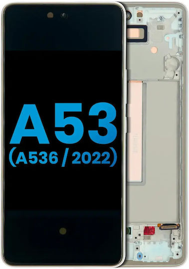 Lcd Assembly Frame Samsung Galaxy A53 5g A536 2022 Without Finger Print Sensor Aftermarket Incell White