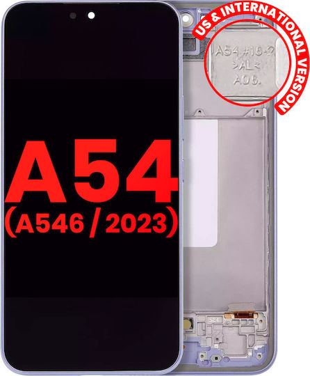 Oled Ersatzbildschirm mit Rahmen Samsung Galaxy A54 5G A546 2023 Us & International Version Aftermarket Plus Lila