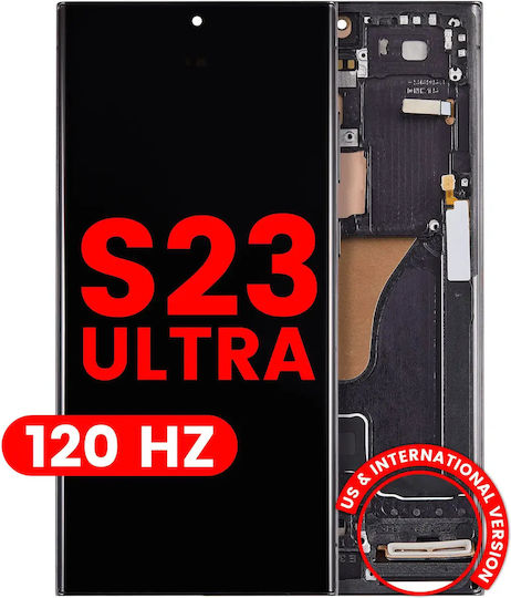 Oled Assembly Frame Samsung Galaxy S23 Ultra Us & International Aftermarket Pro 120hz Phantom Black