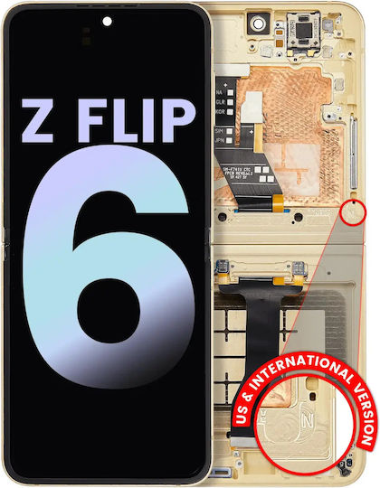 Inner Oled Assembly Frame Samsung Galaxy Z Flip 6 5g Us & International Service Pack Yellow