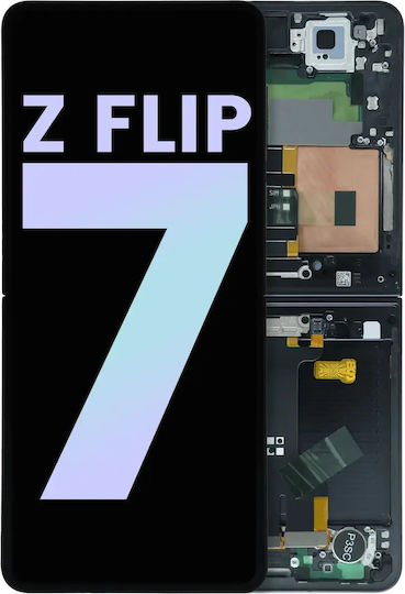 Innen-OLED-Baugruppe mit Rahmen für Samsung Galaxy Z Flip 7 5G US & International Service Pack Schwarz