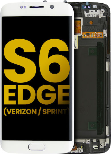 LCD Montage Rahmen Samsung Galaxy S6 Edge Verizon Sprint Weiße Perle