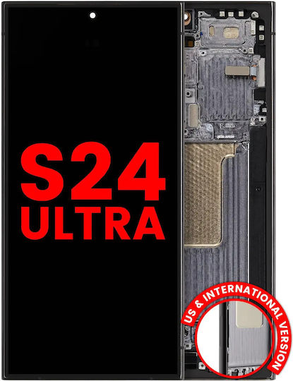 OLED Асембли Рамка Samsung Galaxy S24 Ultra US & International Version Aftermarket Plus Titanium Черен